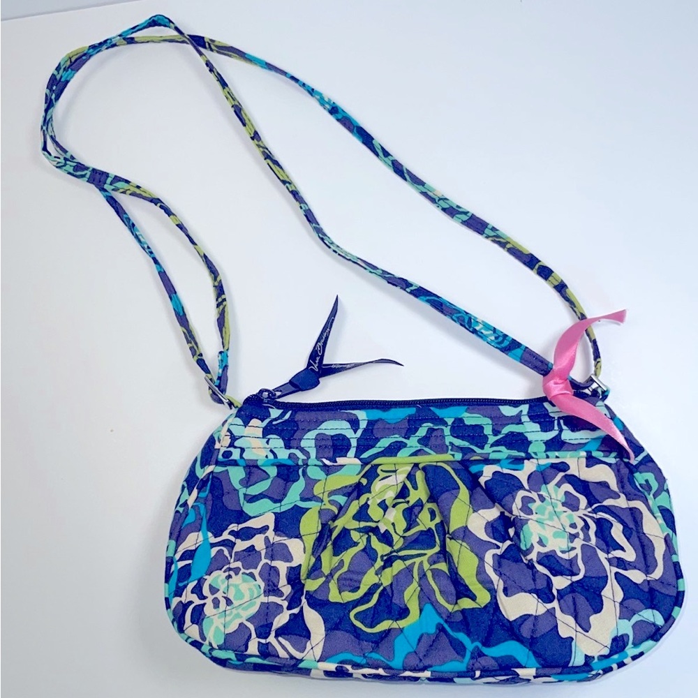 Vera Bradley Katalina Blue Quilted Cotton Adjustable Crossbody shoulder bag